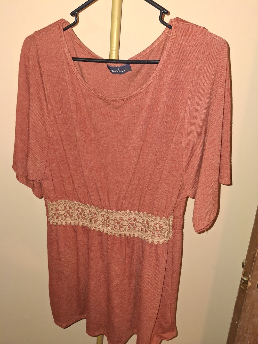 Wish Rust Orange Knit Tunic Top